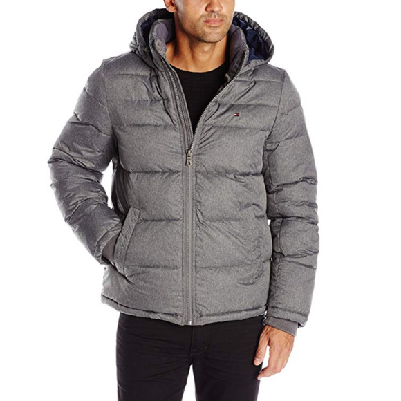 tommy hilfiger hooded puffer jacket mens